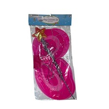 Pink Wing Costume Set With Wand - Childs Halloween
