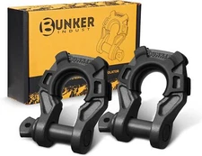 BUNKER INDUST 3/4" D Ring Shackle with 7/8" Pin,Black Tow Shackles