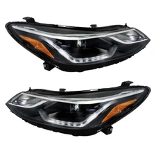 Driver&Passenger Headlights For 2016 2017 2018 Chevy Cruze Halogen w/ LED DRL