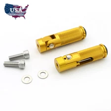 FXCNC USA Aluminum Folding Motorcycle Rear Footrest Foot Peg Pedal M8 Bolt Gold