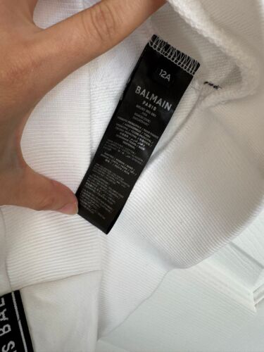 Authentic Balmain Kids Logo cotton jersey Hoodie size 12A - Picture 5 of 6