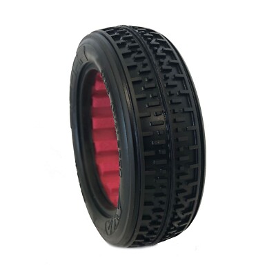 AKA 1/10 Rebar Front 2WD Tires, Soft with Red Inserts (2): Buggy AKA13208SR