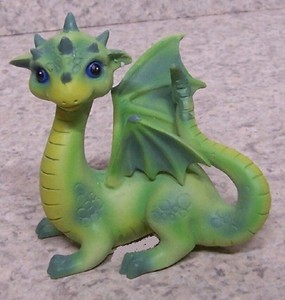 Figurine Baby Dragon Green Lying Medieval Fantasy Mythology New W Gift Box 3 Ebay