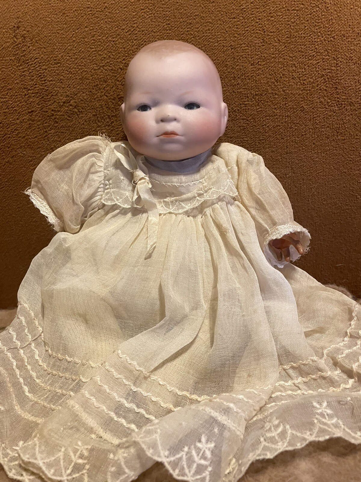 Antique Bye Lo Bisque Head Baby Doll 11” tall. All Original. 1900's