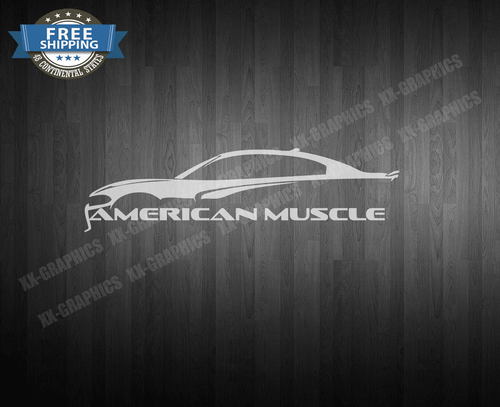 (2) American Muscle Car Outline Decal Sticker Fits Charger Challenger Dodge - Picture 1 of 2