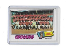 1977 Topps baseball card #18 Frank Robinson Cleveland Indians Team card unmarked