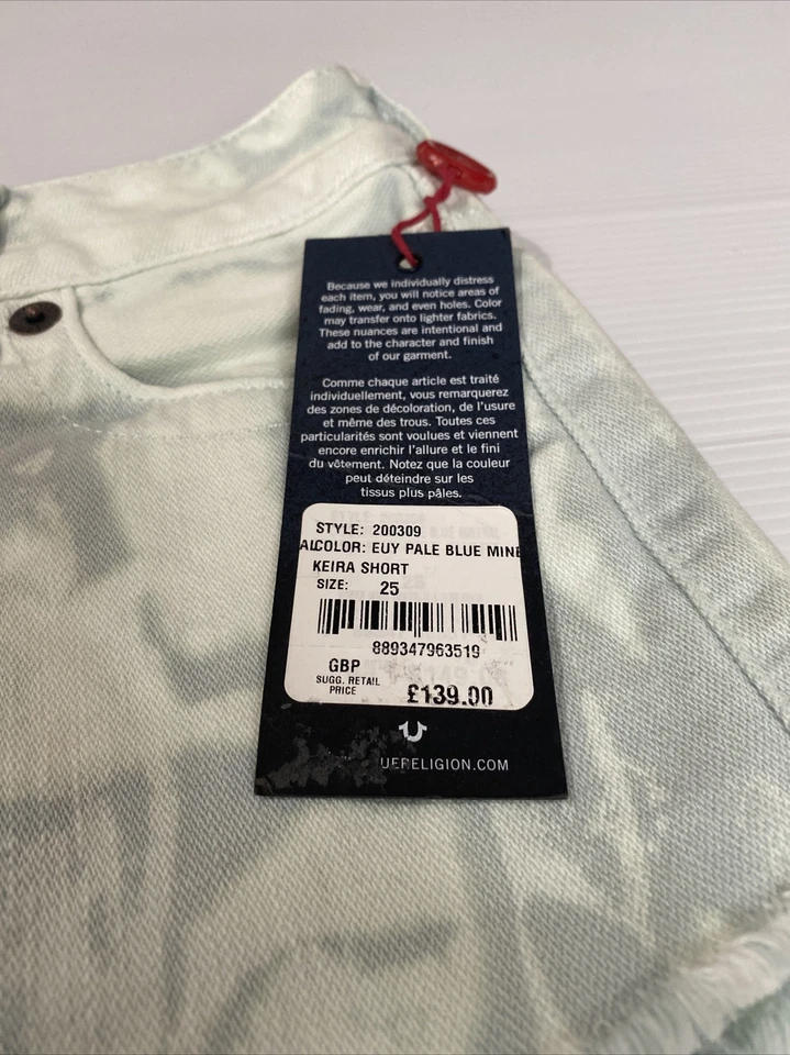 True Religion Jean Shorts Mid Rise Keira W25 RRP £139 - Image 2 of 4