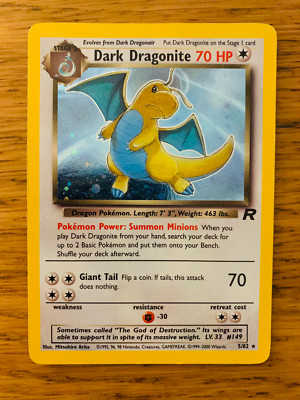 Dunkles Dragonite (5/82) Holo Team Rocket Pokemon Karte! SCHNELLER & KOSTENLOSER VERSAND!