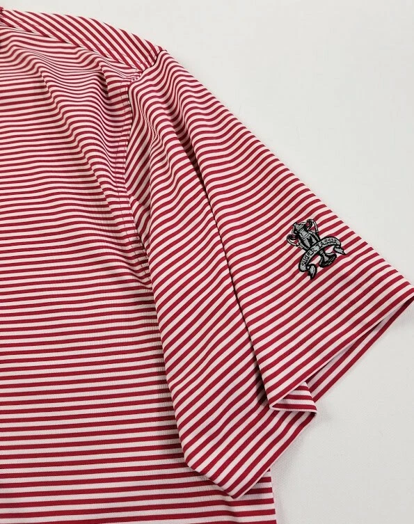 Серебряный Tassie гольф рубашка-поло мужчин 2XL XXL красный белый в полоску коротким рукавом эластичной - Изображение 3 из 4