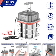 100 Watt LED Temporary Work Light Linkable Constructions Industrial Jobsite Lamp