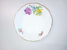 MOKKA Untertasse (einz./lil) MEISSEN Pfeifferzeit "Bunte Blume" Goldrand  1-tlg.