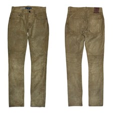 Ralph Lauren Cowboy Boot Brown Leather Pants Women  s Size 28  FLAW  