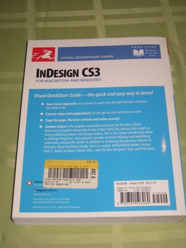 In Design CS3 Quick Start Guide Window & Mac by Sandee Cohen Paperback - Imagen 12 de 12