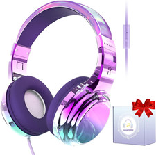 Headphones for Girls Kids for School,Cool Kids Wired Headphones with Microphone 