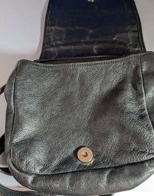 Vintage Paola Del Lungo Italy Black Leather Bag w/ Brown  display picture 1