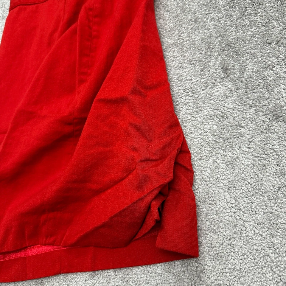 Alberto Makali Vintage Wool A-Line Midi Skirt Women 10 Red Lined Office 24x20.5 - Image 4 of 4