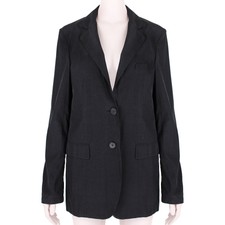Jil Sander Charcoal Black Silk Blend Blazer Jacket Fr34 Uk6