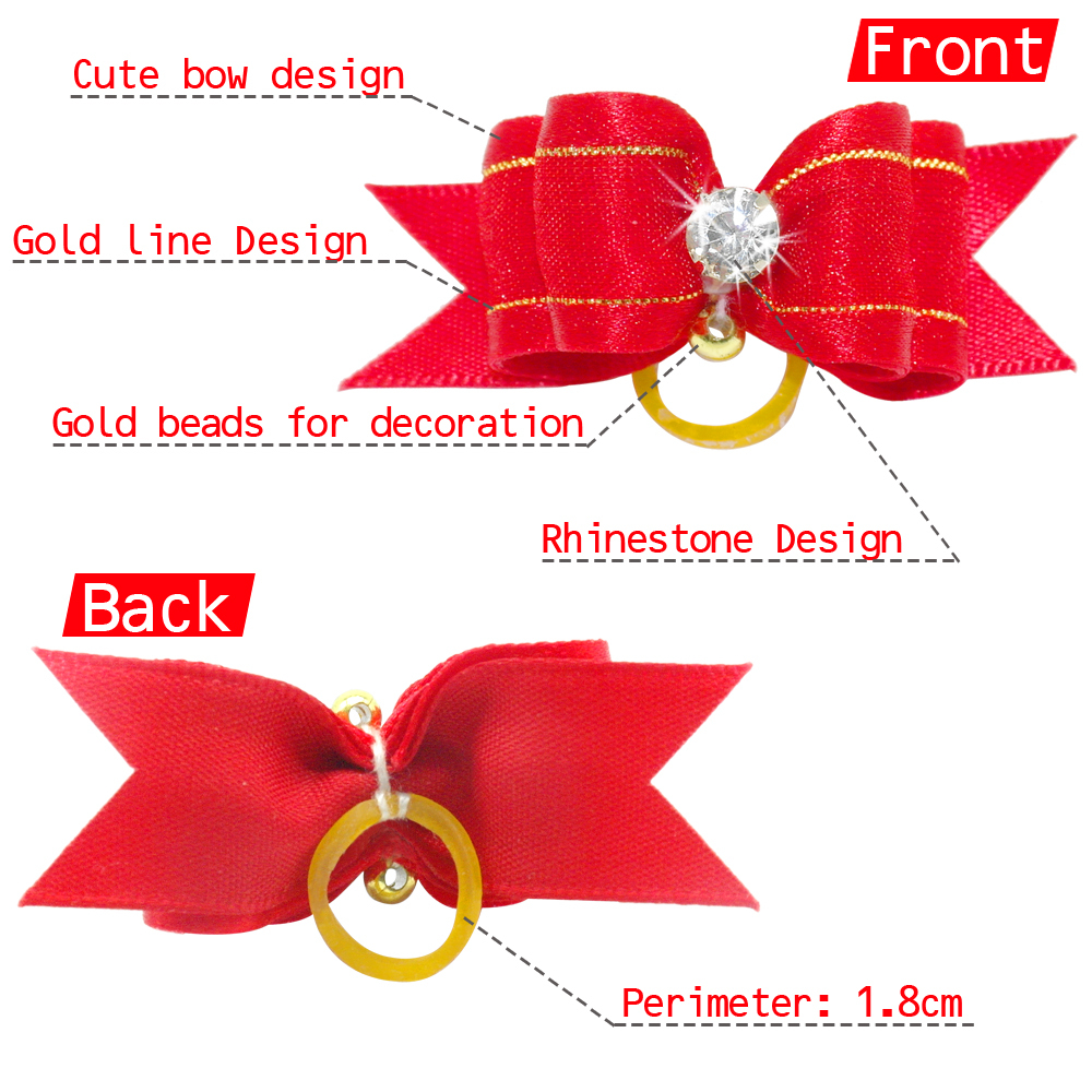 50/100pcs Bling Puppy Small Dog Hair Bows Cute Grooming Accessory for
