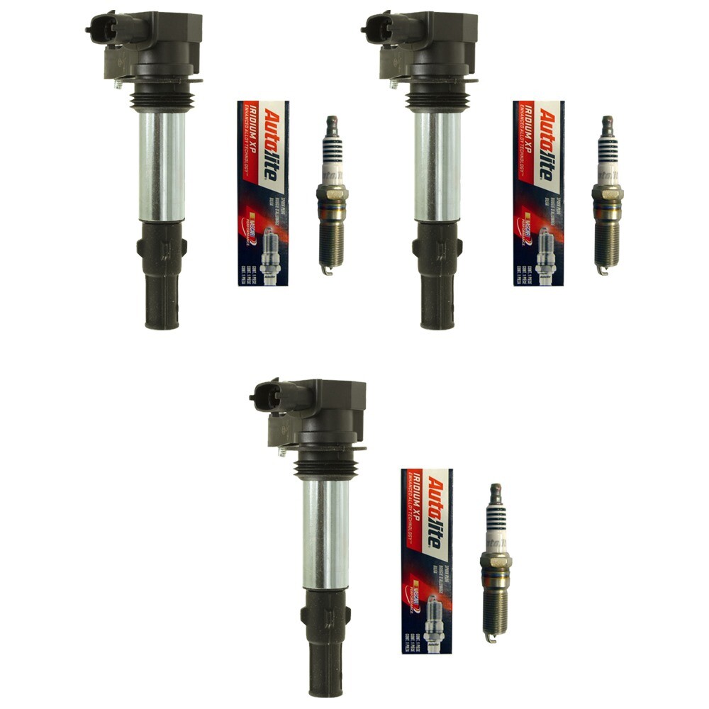 New Ignition Coil Set 3  3 Autolite Spark Plugs For 2004-10 Buick Cadillac