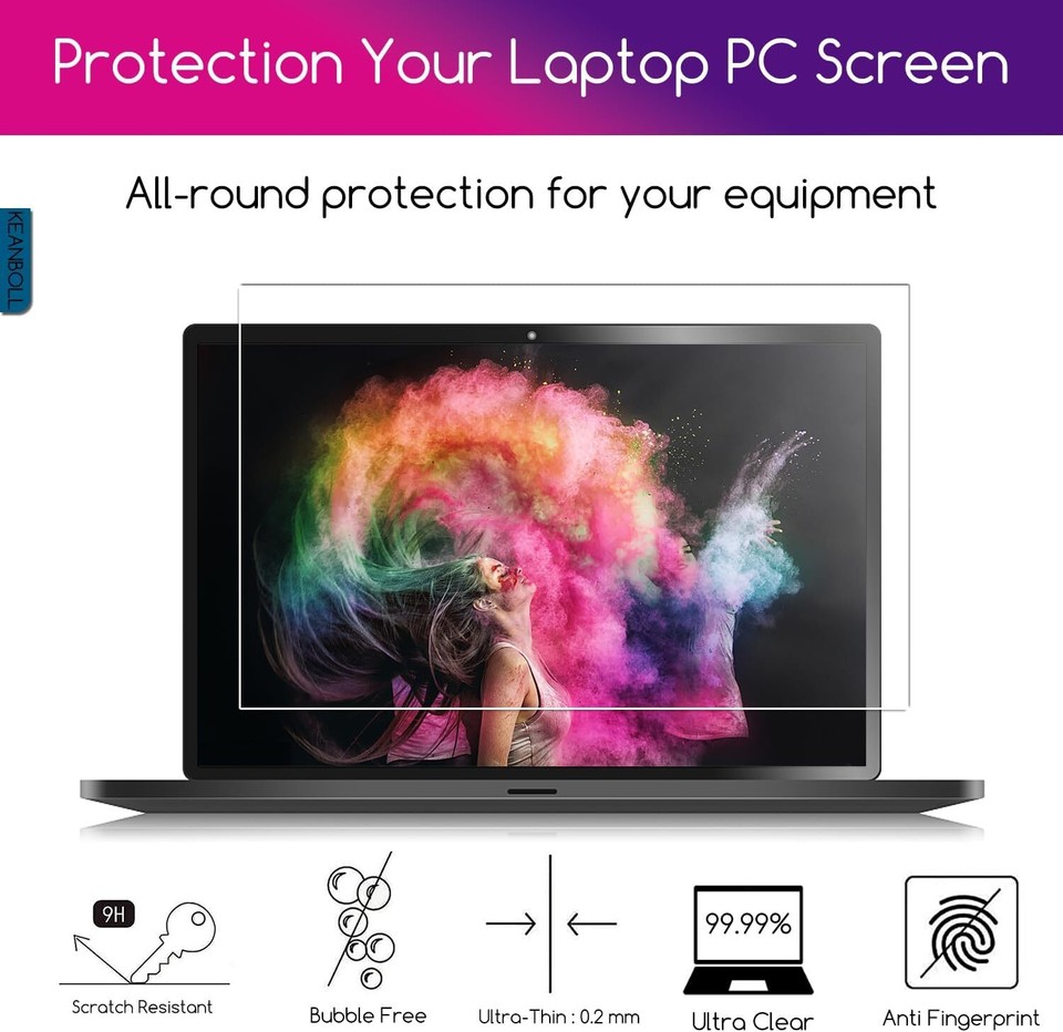 15.6 inch Tempered Glass Laptop Screen Protector for 15.6" HP/Dell/ASUS ...