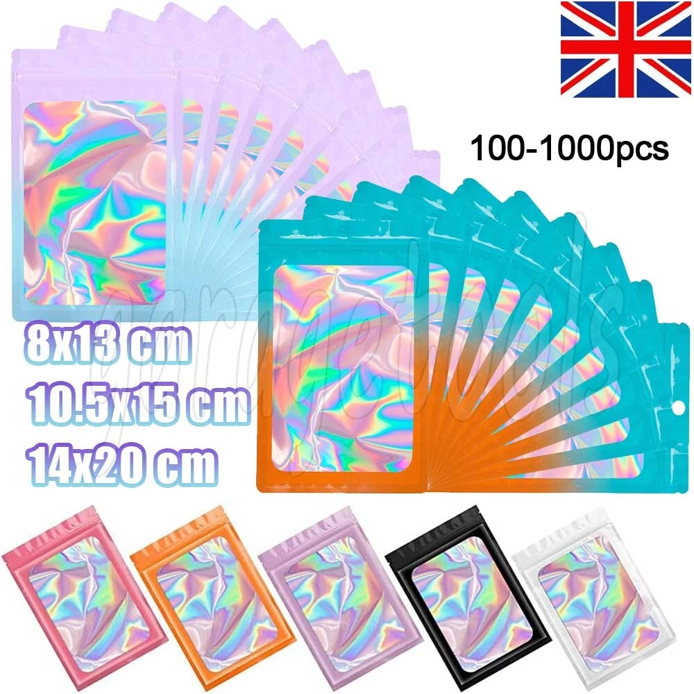100 New Glossy Blue Aluminum Mylar Foil Flat Resealable Zipper Seal Bags2x35