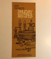 1961 PG&E Holiday Recipes Cookbook Pamphlet Home Economics Pacific Gas Electric