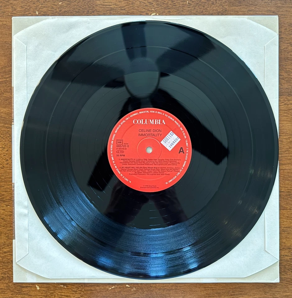 Celine Dion With The Bee Gees – Immortality (1998) 12" Maxi Single Vinyl - EX - Image 3 of 4