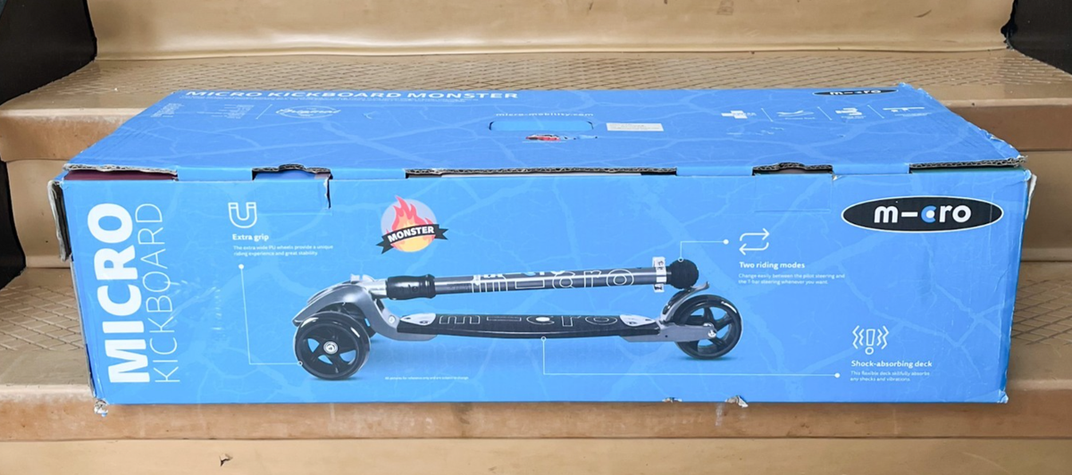 Micro Kickboard Monster Extra-Wide Wheels Scooter - Volcano Grey