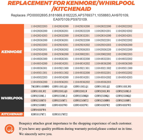 3-Pack Drum Baffle Replacement for Whirlpool Kenmore Washing Machines - Picture 5 of 12