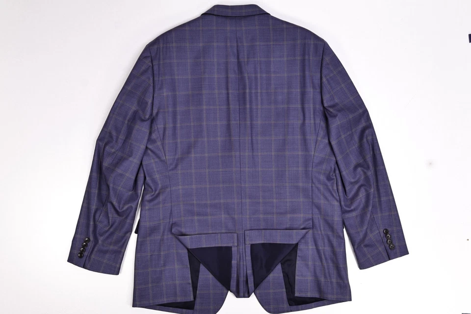 Bonobos Athletic Fit Blue Check Wool Stretch Suit 46 L Pants 38x30 - Image 3 of 4