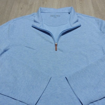 MIZZEN+MAIN Men's XL KPI Performance Quarter Zip Golf Pullover Cornflower LS