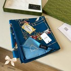 Gucci Floral Print Navy Blue Twill Mulberry Silk Women's Square Scarf 36 x 36 in — photo 6