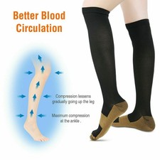 NEW Copper Compression Socks 20-30mmHg Graduated Support Mens Womens S-XXL