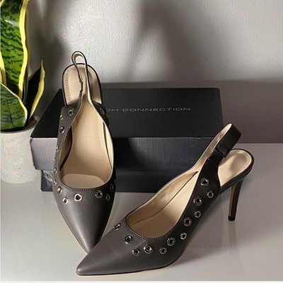 French Connection Charcoal Slingback Heels
