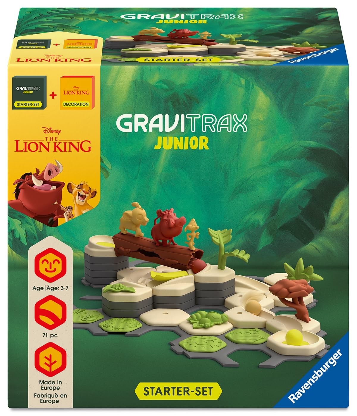 Gravitrax Junior Starter Set Le Roi Lion de Ravensburger avec circuit de billes Disney 34 pièces
