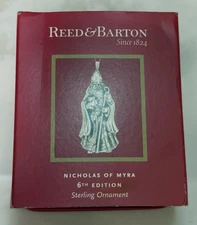 Reed & Barton Sterling Silver 2012 Nicholas of Myra 6th Santa Ornament 22 grams