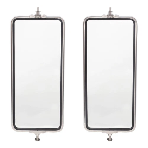 New Pair Universal West Coast Truck Side Mirror Head Stainless Steel 7"x16"