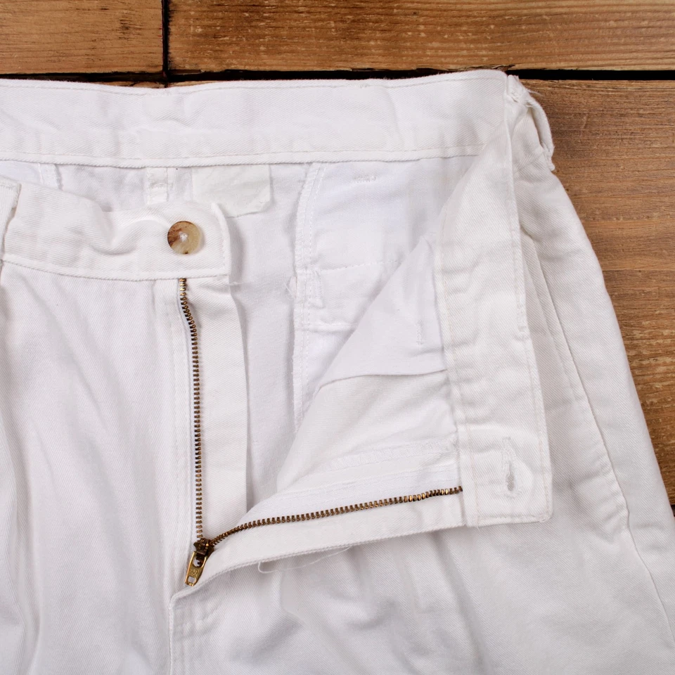 Pantalones Carpintero Cabeza de Pato Vintage Pantalones 30x32 Años 90 Unisex Rectos Blanco Foto 3 de 4