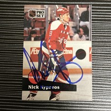 NICK KYPREOS WASHINGTON CAPITALS NHL  HOCKEY Signed Autographed ‘91 PRO SET CARD