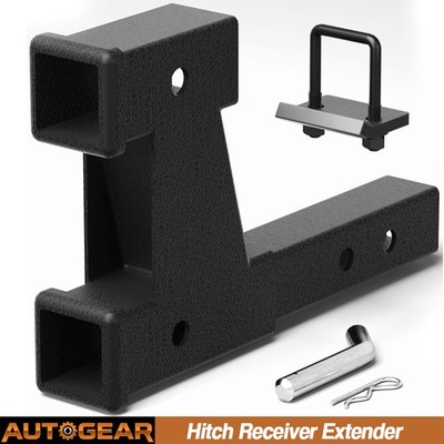 5000LB Trailer Hitch Receiver Rise-Drop Extender For 2'' Receiver w/ Tightener