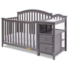 AFG Baby Furniture Kali 4-in-1 Convertible Crib w/ Toddler Guardrail Gray
