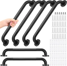 6 Pack Matte Black Shower Grab Bars 16 Inch Shower Safety Grab Bars Handles Repl