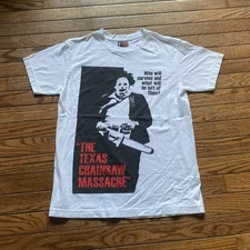 Wacko Maria The Texas Chainsaw Massacre White Cotton T-Shirt S Crew Neck