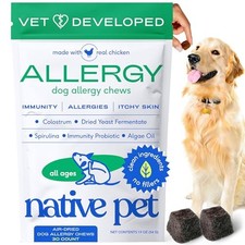 Native Pet Dog Allergy Chews - Supports Seasonal Itch Relief, Immune Function 