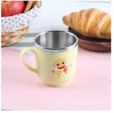 Baby Shark Pinkfong Non Slip Feeding Kids Baby Bowl Cup Stainless Steel Korea