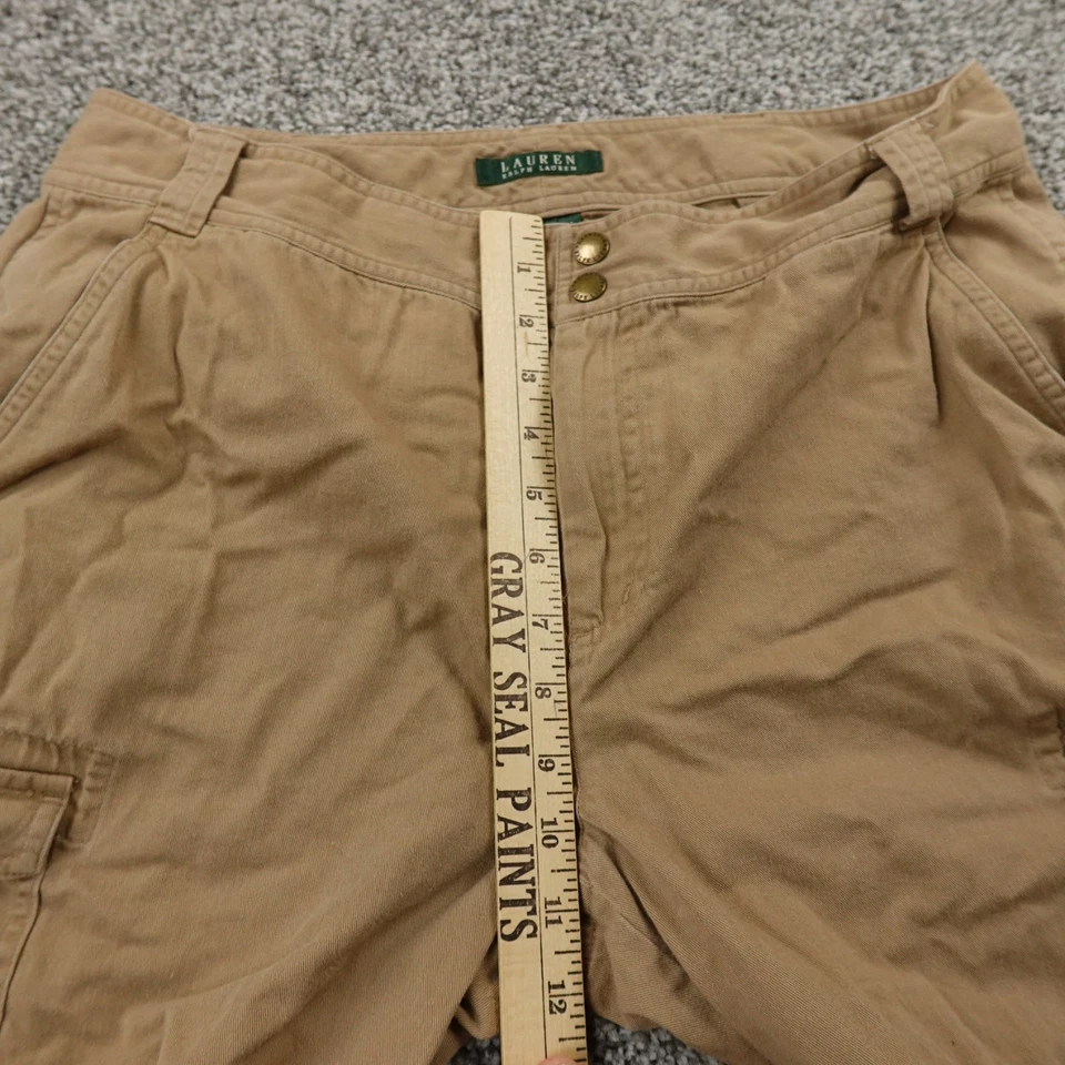 Pantalones De Colección Ralph Lauren Para Mujer 12 Marrón Militar Ejército Carga Paracaidista Años 90 Y2K Foto 4 de 4