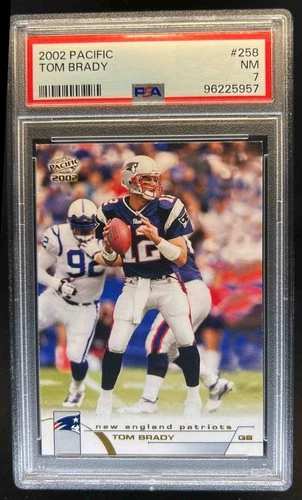 2002 Pacific Tom Brady #258 Patriots PSA 7