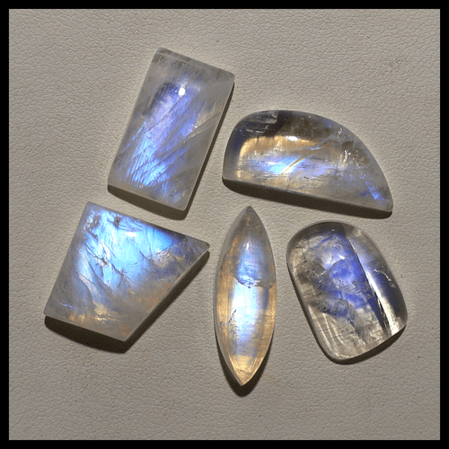 Magia Lunare ~ 5 pz pietra di luna arcobaleno naturale alta qualità 15-22 mm pietre preziose cabochon - Foto 9 di 10