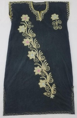 Vintage traditioneller handbestickter Kaftan Seide Goldfaden L:122 B:65 S:70cms