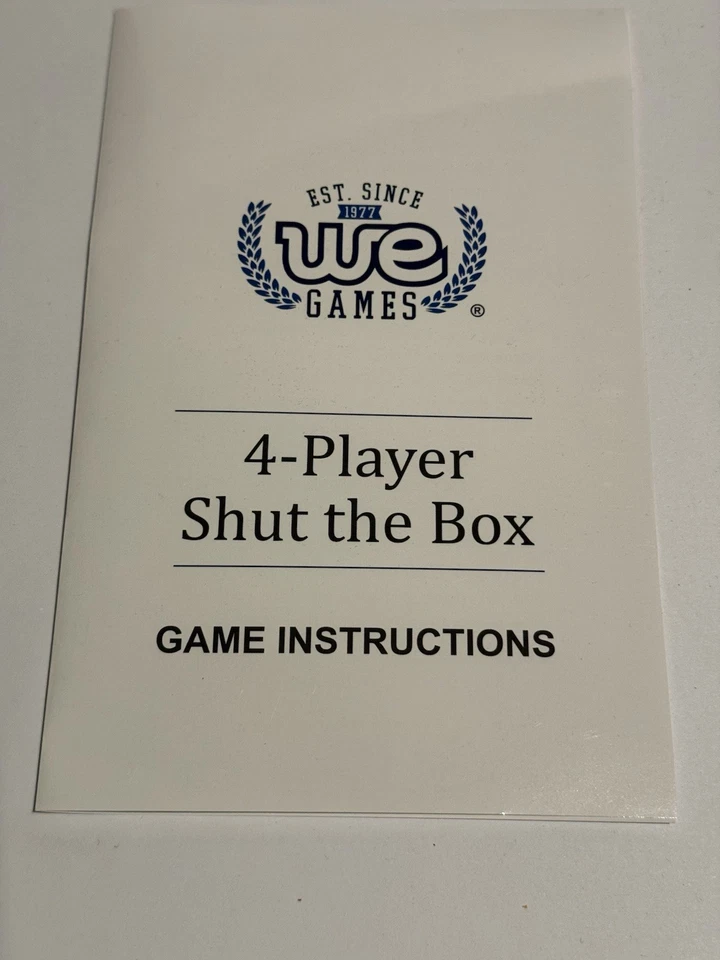 NEW SHUT THE BOX by WE Dice Game Wood Box, Felt Playing Surface & 8 Dice 2019 - Image 4 of 4
